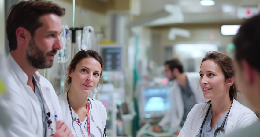 Équipe médicale en service d’oncologie Équipe médicale en service d’oncologie